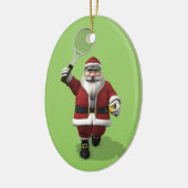 Santa Claus Tennis Player Keramisch Ornament (Links)