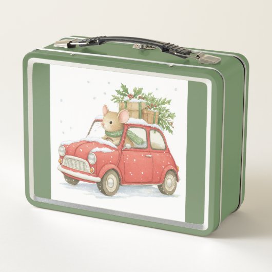 Santa Claus the mouse carries presenMetal Lunchbox (Achterkant)