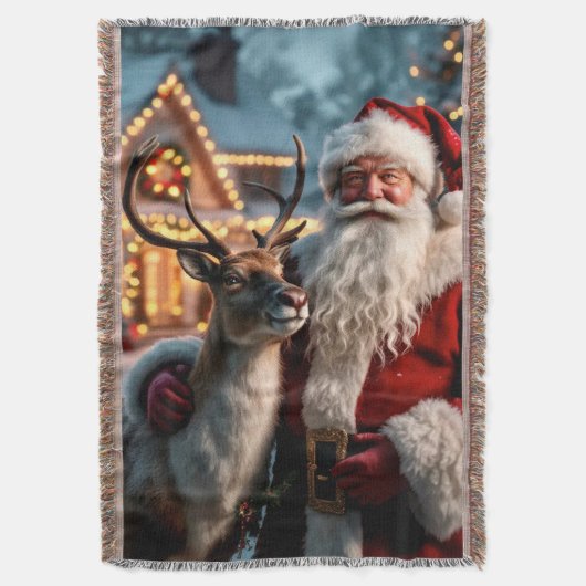 Santa Claus Throw Blanket Deken (Voorkant Verticaal)