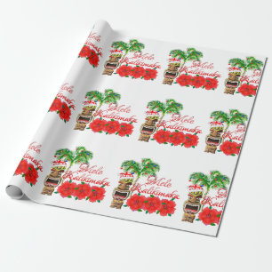 Santa Claus Tiki Mele Kalikimaka Cadeaupapier