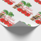 Santa Claus Tiki Mele Kalikimaka Cadeaupapier (Hoek)