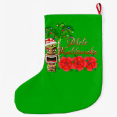 Santa Claus Tiki Mele Kalikimaka Grote Kerstsok (Achterkant)