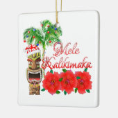 Santa Claus Tiki Mele Kalikimaka Keramisch Ornament (Links)