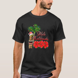 Santa Claus Tiki Mele Kalikimaka Kerstmis in Hawa T-shirt