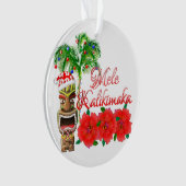 Santa Claus Tiki Mele Kalikimaka Ornament (voorkant)