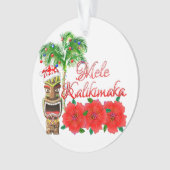 Santa Claus Tiki Mele Kalikimaka Ornament (voorkant)