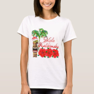 Santa Claus Tiki Mele Kalikimaka T-shirt