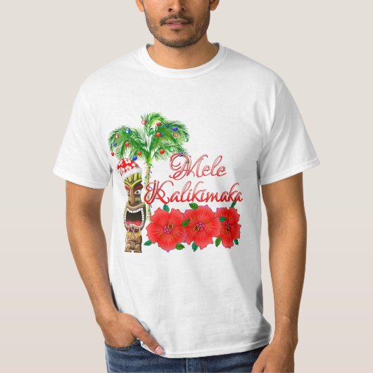Santa Claus Tiki Mele Kalikimaka T-shirt (Voorkant)
