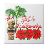 Santa Claus Tiki Mele Kalikimaka Tegeltje (Voorkant)