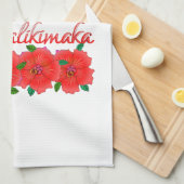 Santa Claus Tiki Mele Kalikimaka Theedoek (Quarter Fold)