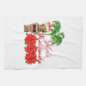 Santa Claus Tiki Mele Kalikimaka Theedoek (Horizontaal)