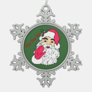 santa claus tin sneeuwvlok ornament