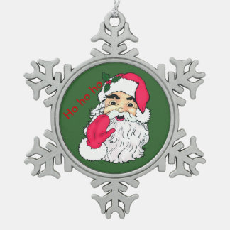 santa claus tin sneeuwvlok ornament
