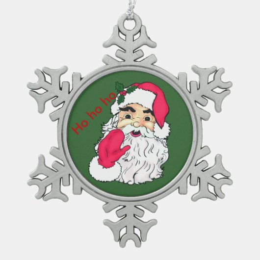 santa claus tin sneeuwvlok ornament (Voorkant)
