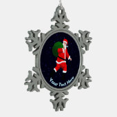 Santa Claus Tin Sneeuwvlok Ornament (Links)