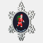 Santa Claus Tin Sneeuwvlok Ornament (Rechts)