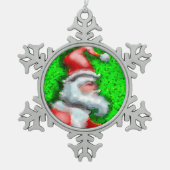 Santa Claus Tin Sneeuwvlok Ornament (Voorkant)