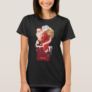Santa Claus Toilet Paper 2020 Humor Funny Christma T-shirt