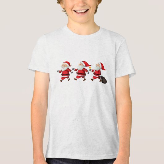 Santa Claus Tri-Blend Shirt (Voorkant)