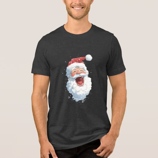 Santa Claus Tri-Blend Shirt (Voorkant)