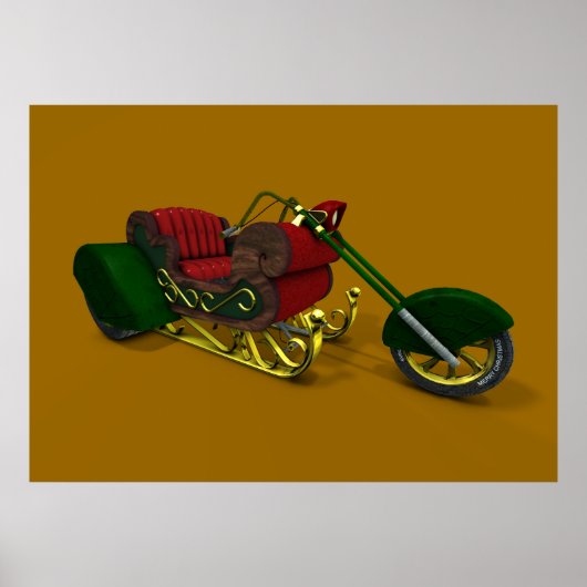 Santa Claus Trike Sledge Poster (Voorkant)