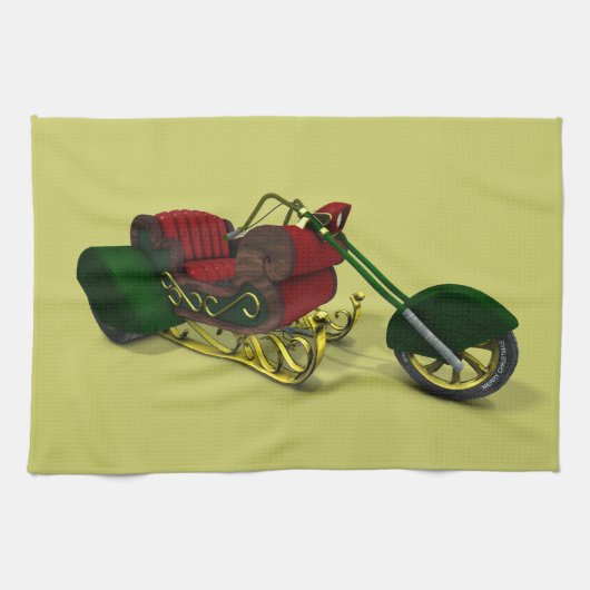 Santa Claus' Trike Theedoek (Horizontaal)