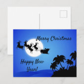 Santa Claus Tropical Kerstmis    TreesCard Briefkaart (Voorkant / Achterkant)