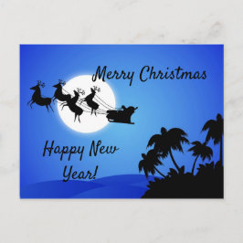 Santa Claus Tropical Kerstmis TreesCard Briefkaart