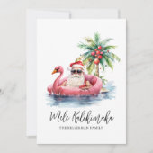 Santa Claus Tropical Mele Kalikimaka Christmas Feestdagenkaart (Voorkant)