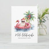 Santa Claus Tropical Mele Kalikimaka Christmas Feestdagenkaart (Staand voorkant)