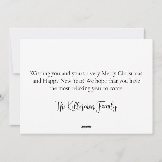 Santa Claus Tropical Photo Strand Kerstmis Feestdagenkaart (Achterkant)