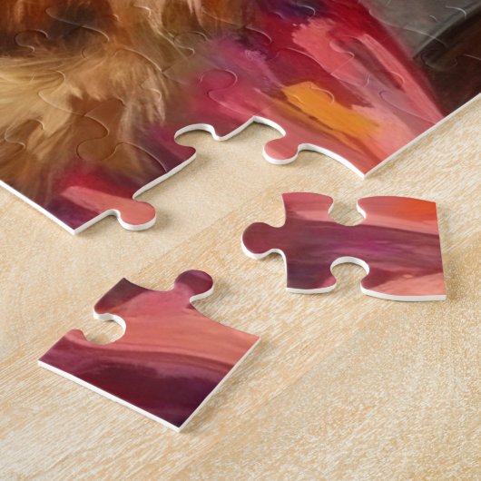 Santa Claus Turkish Angora Cat Christmas Art Legpuzzel (Zijkant)