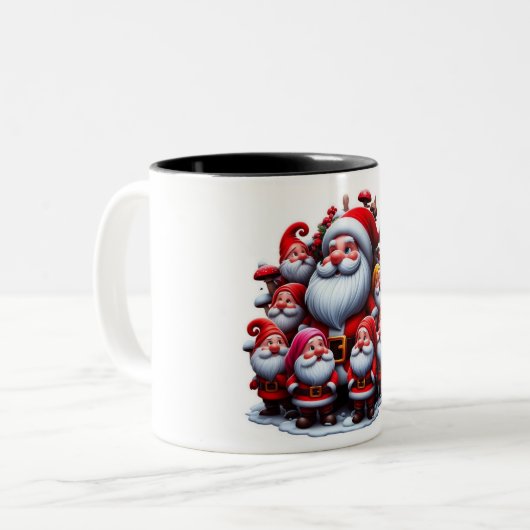 Santa Claus Tweekleurige Koffiemok (Voorkant links)