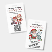 Santa Claus Two Sides Business Card Edit QR Code Badge (Voor- en achterkant)