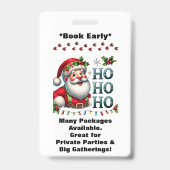 Santa Claus Two Sides Business Card Edit QR Code Badge (Achterkant)
