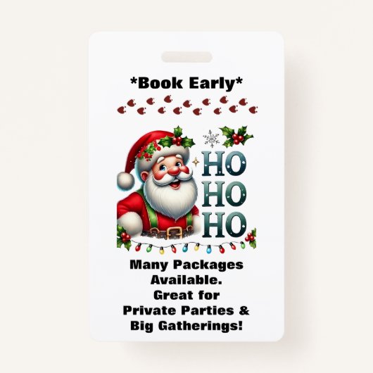 Santa Claus Two Sides Business Card Edit QR Code Badge (Achterkant)