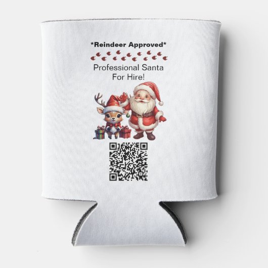 Santa Claus Two Sides Business Card Edit QR Code Blikjeskoeler (Voorkant)