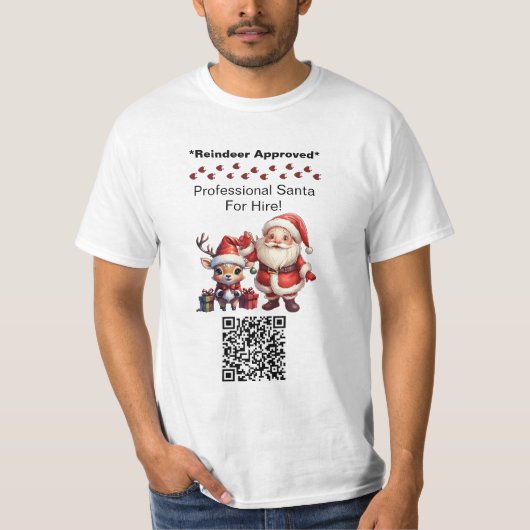 Santa Claus Two Sides Business Card Edit QR Code T-shirt (Voorkant)