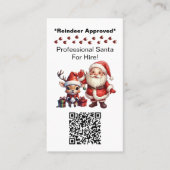 Santa Claus Two Sides Visitekaartje Bedankt QR-cod (Voorkant)