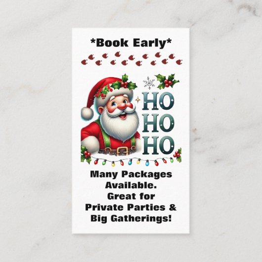 Santa Claus Two Sides Visitekaartje QR-code bewerk (Achterkant)