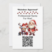 Santa Claus Two Sides Visitekaartje QR-code Kaart (Voorkant)