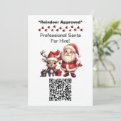 Santa Claus Two Sides Visitekaartje QR-code Kaart (Staand voorkant)