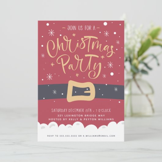 Santa Claus | Uitnodiging feestdag (Staand voorkant)