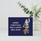 Santa Claus US Flag Jacket Feestdagenkaart (Staand voorkant)
