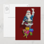 Santa Claus US Flag Jacket Feestdagenkaart (Voorkant / Achterkant)