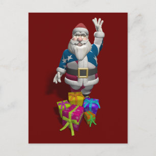 Santa Claus US Flag Jacket Feestdagenkaart