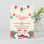 Santa Claus Vakantie Uitnodigingen  (Staand voorkant)