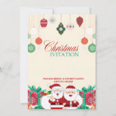 Santa Claus Vakantie Uitnodigingen  (Achterkant)