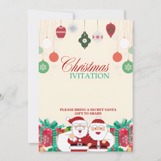 Santa Claus Vakantie Uitnodigingen (Achterkant)