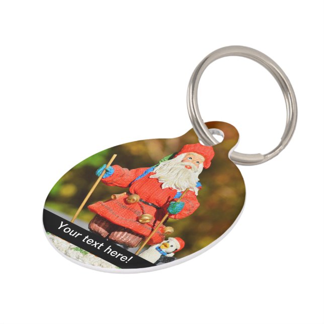Santa Claus-versiering Huisdierpenning (Zijkant)